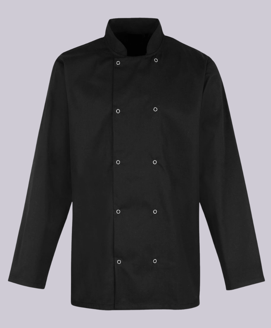 CHEF JACKET LONG SLEEVE BUTTON FASTEN (WHITE)