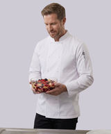 CHEF JACKET LONG SLEEVE BUTTON FASTEN (WHITE)