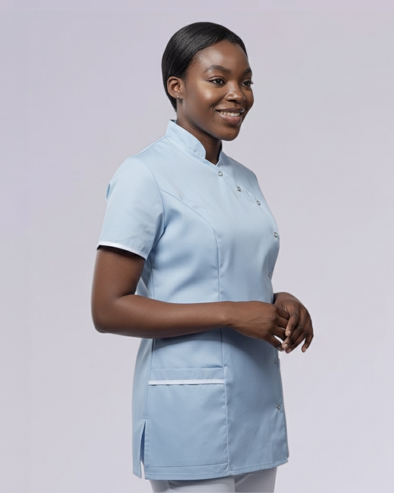 WOMEN’S ASYMETIRC STUD-FASTEN HEALTHCARE TUNIC