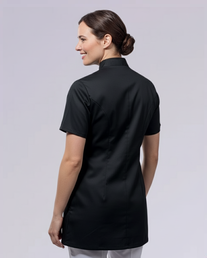 WOMEN'S HEALTHCARE TUNIC UNIFORM WITH CONCEALED ZIP & MOCK BUTTON