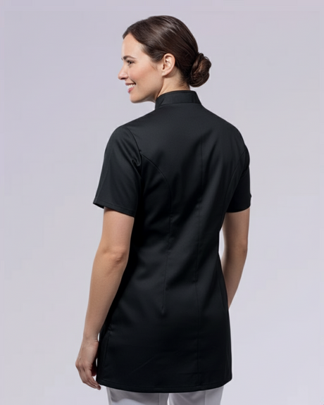 WOMEN'S HEALTHCARE TUNIC UNIFORM WITH CONCEALED ZIP & MOCK BUTTON