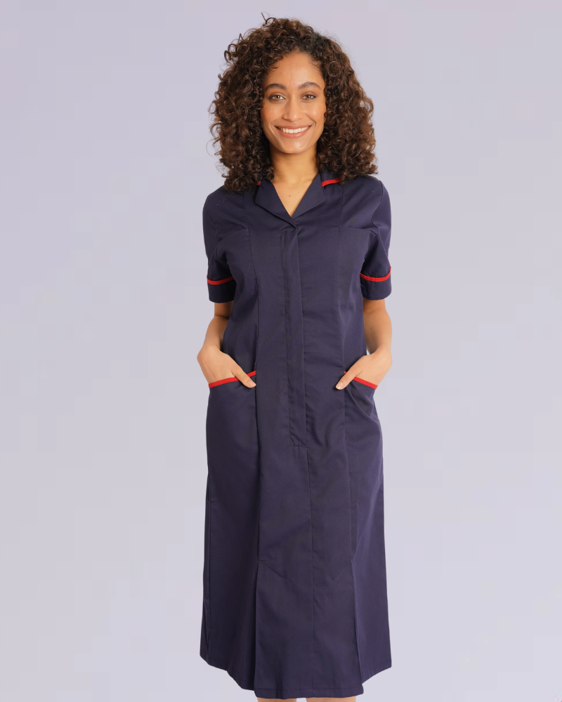 Ladies Dress with Round Collar