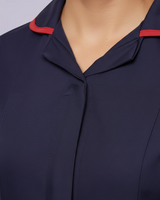 Ladies Dress with Round Collar