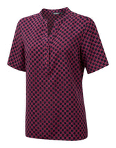 BONNIE CREPE POP-OVER BLOUSE WITH TILE PRINT DESIGN