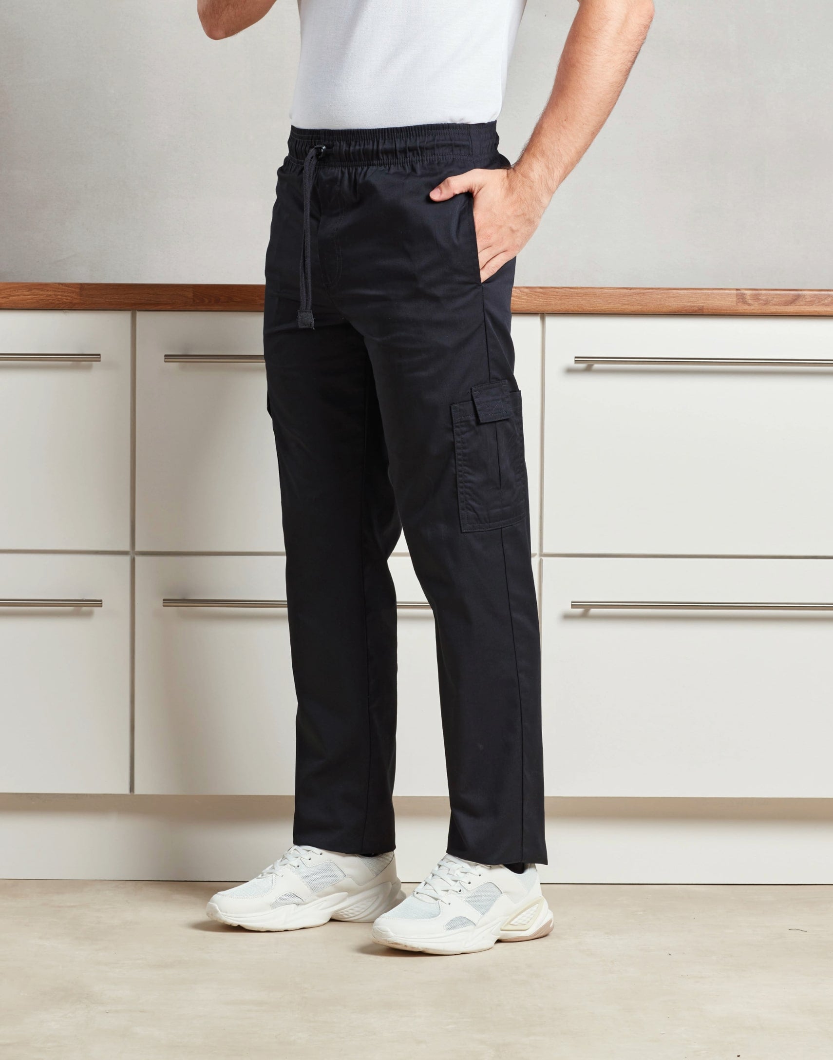 BLACK CHEF CARGO TROUSERS
