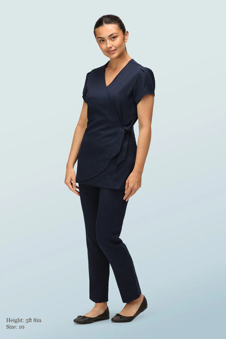 Gisele Faux Wrap Beauty Tunic With Side-Tie