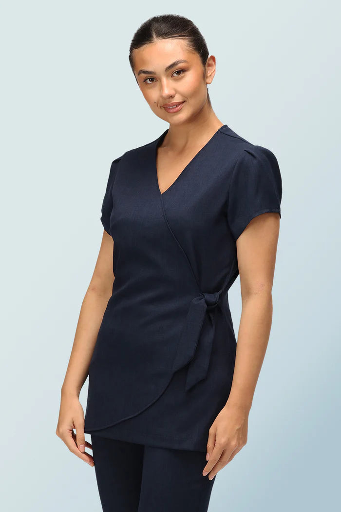 Gisele Faux Wrap Beauty Tunic With Side-Tie