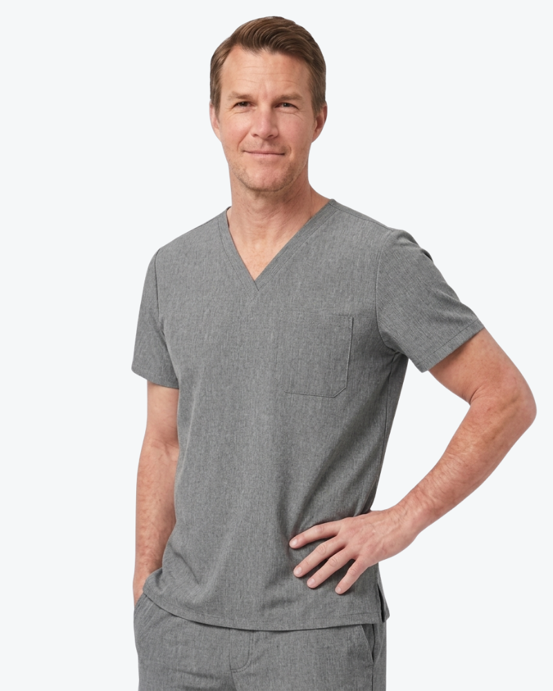 Alumea Men's V-neck Stretch Scrub Top
