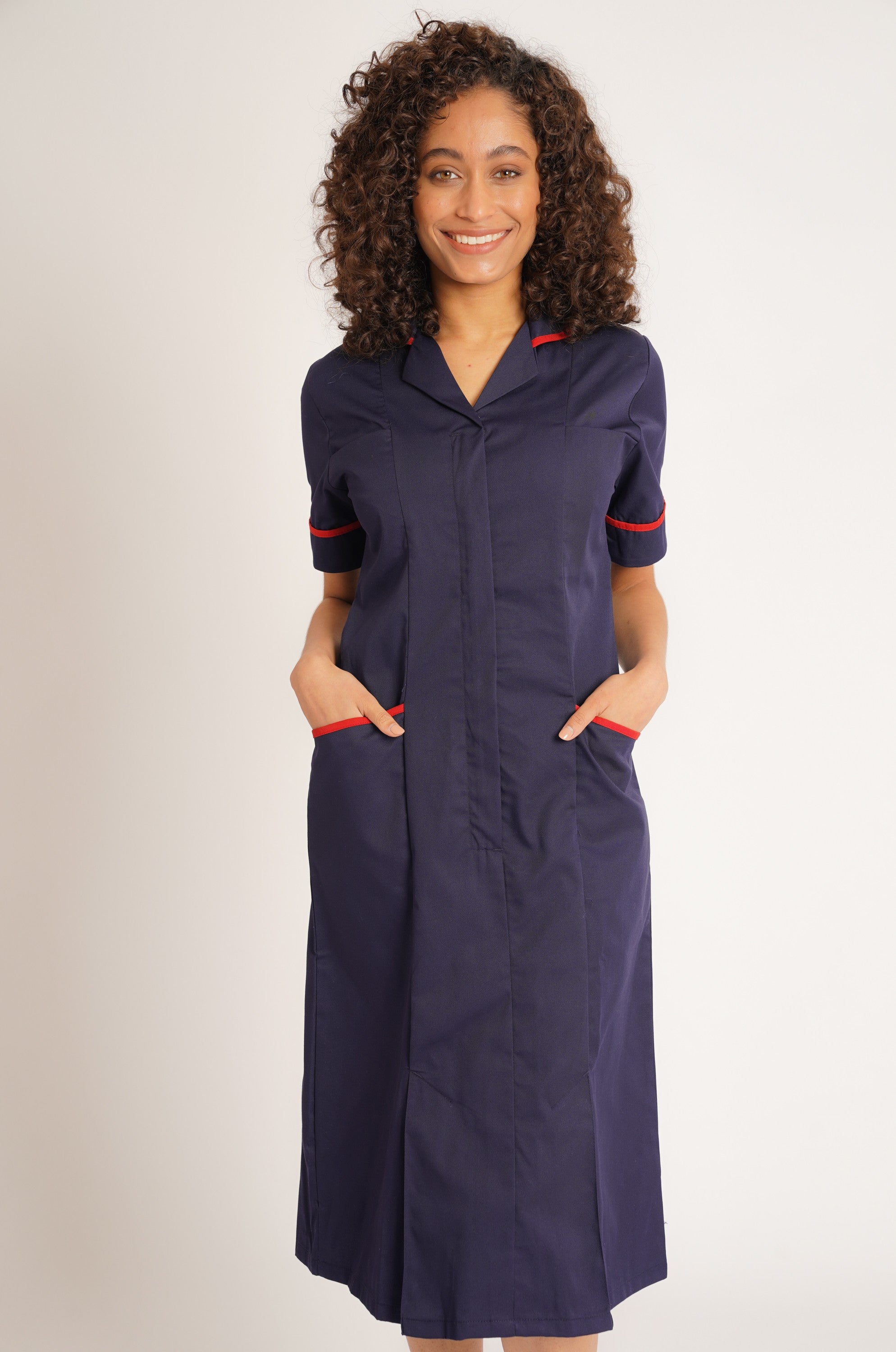 Ladies Dress with Round Collar