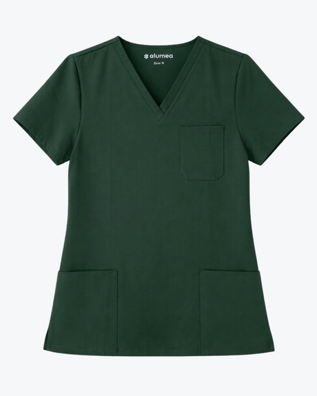 Alumea Ladies V-neck Stretch Scrub Top