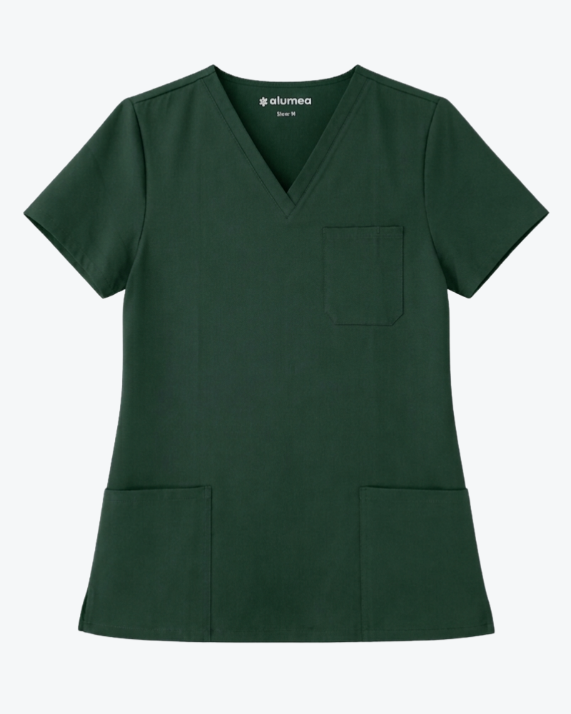Alumea Ladies V-neck Stretch Scrub Top