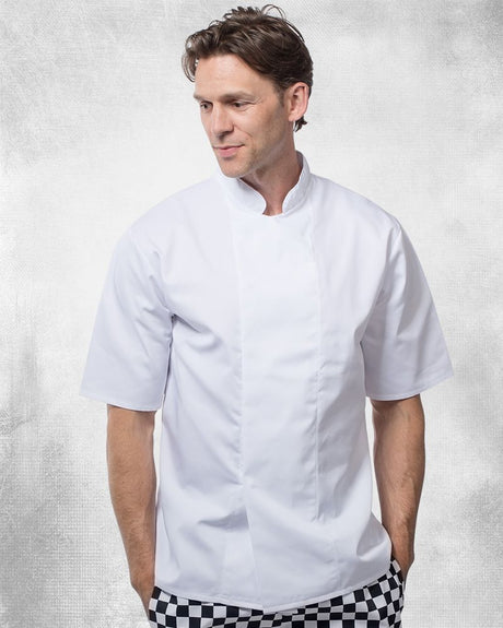 short sleeve white chef jacket