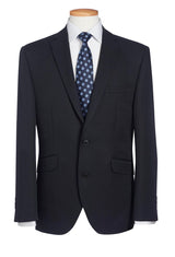 A Navy Blue Tailored Fit Single Breasted Business Jacket
