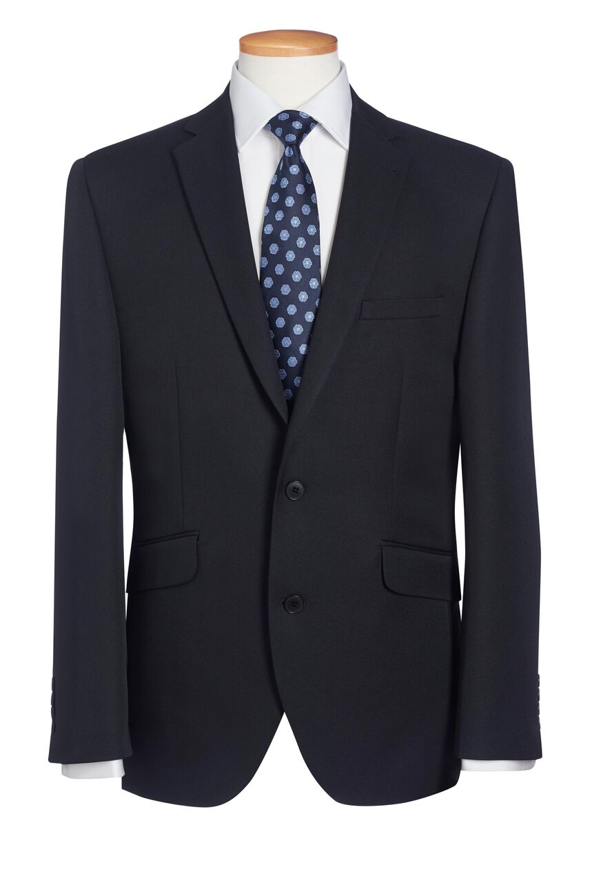 A Navy Blue Tailored Fit Single Breasted Business Jacket