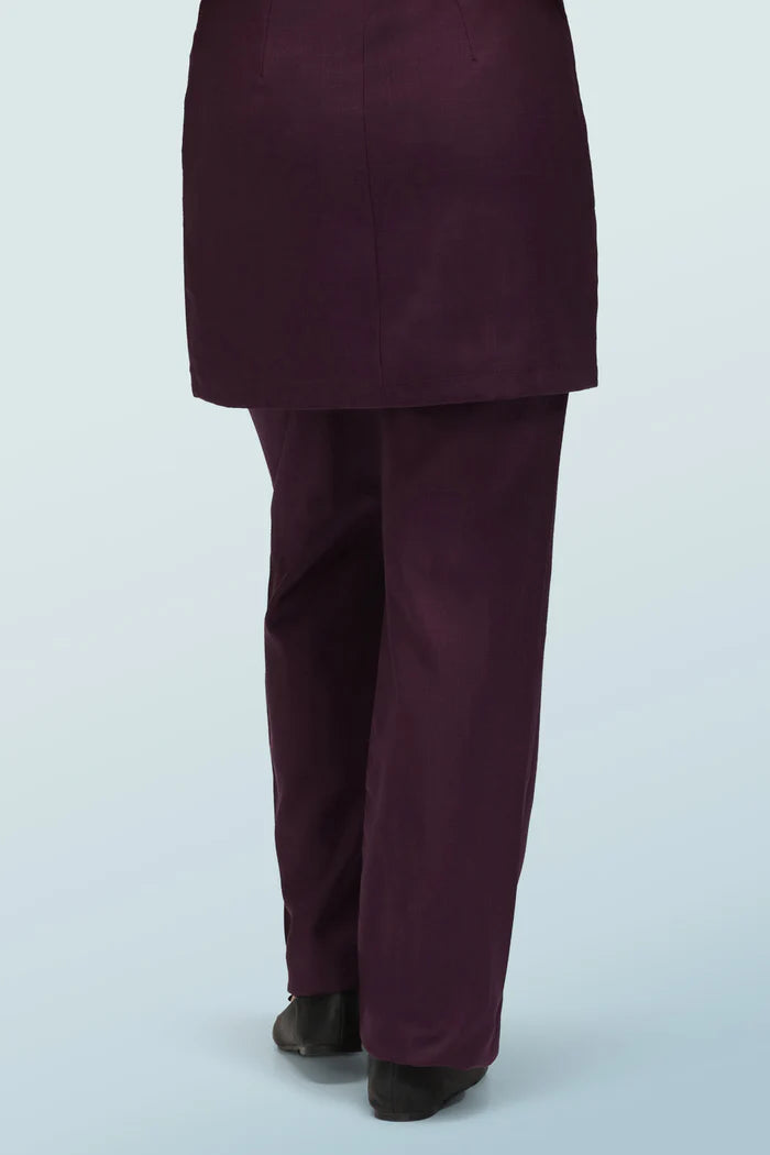 Lili Straight-Leg Beauty Trouser - Plum