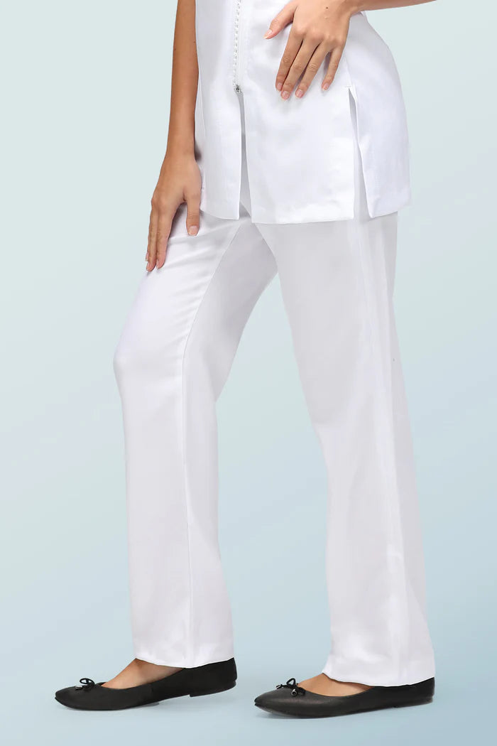 Lili Straight-Leg Beauty Trouser - White