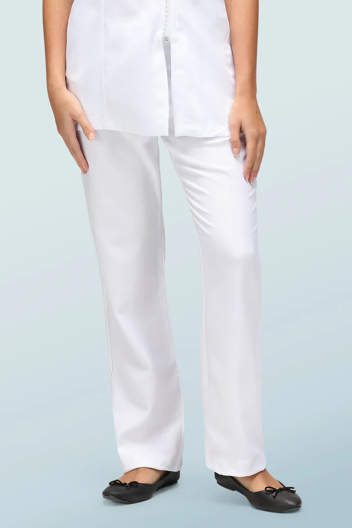 Lili Straight-Leg Beauty Trouser - White