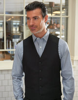 Man Wearing A Black Business Waistcoat