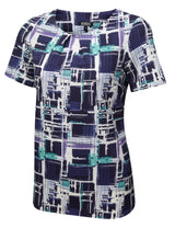 PENNY COMFORT STRETCH BLOUSE IN A PAINT PRINT DESIGN