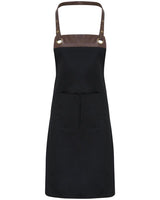 Espresso Apron with Faux Leather Straps