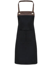 Espresso Apron with Faux Leather Straps