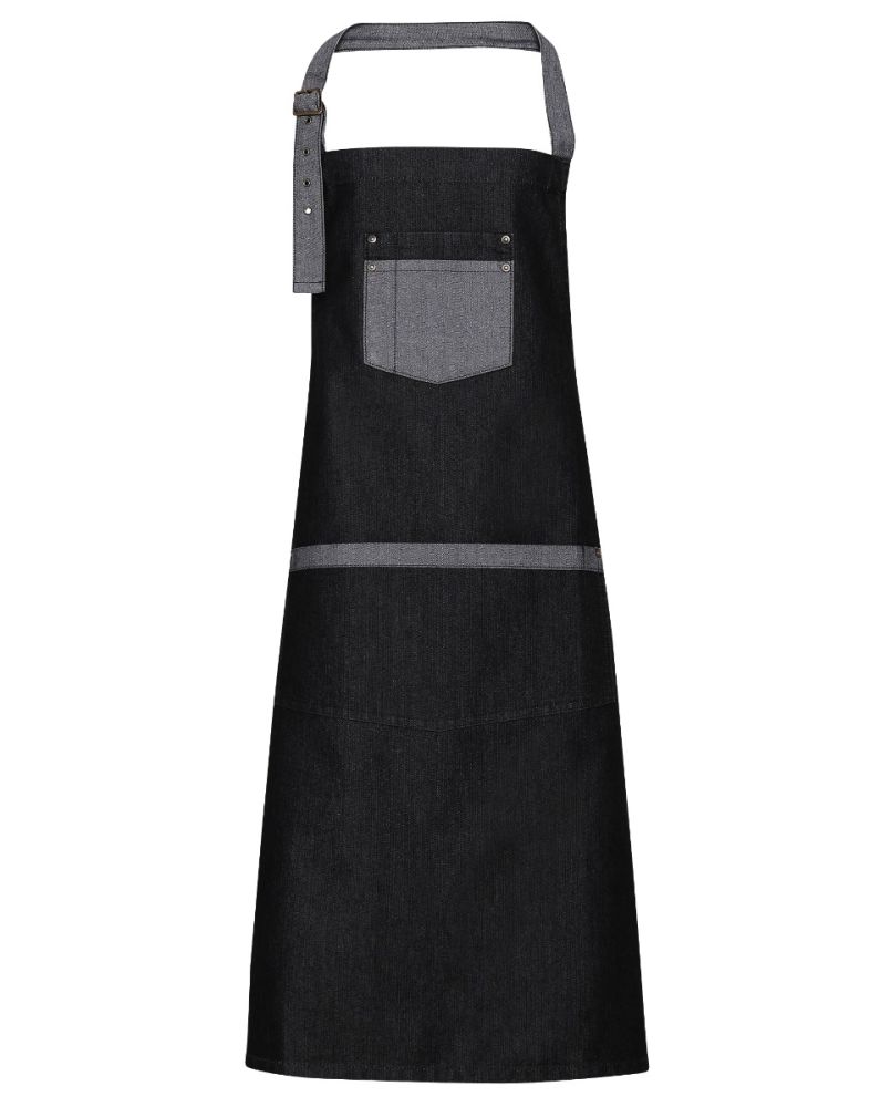 DENIM CONTRAST BIB APRON