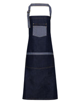 DENIM CONTRAST BIB APRON