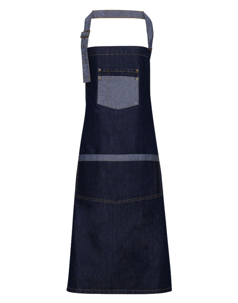 DENIM CONTRAST BIB APRON
