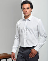 Man Wearing White Long Sleeve Shirt