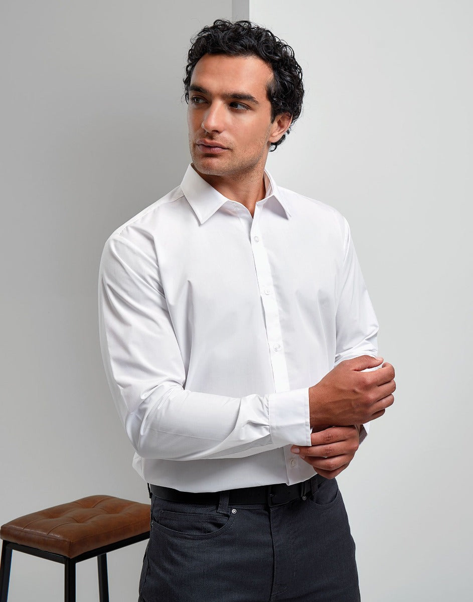 Man Wearing White Long Sleeve Shirt