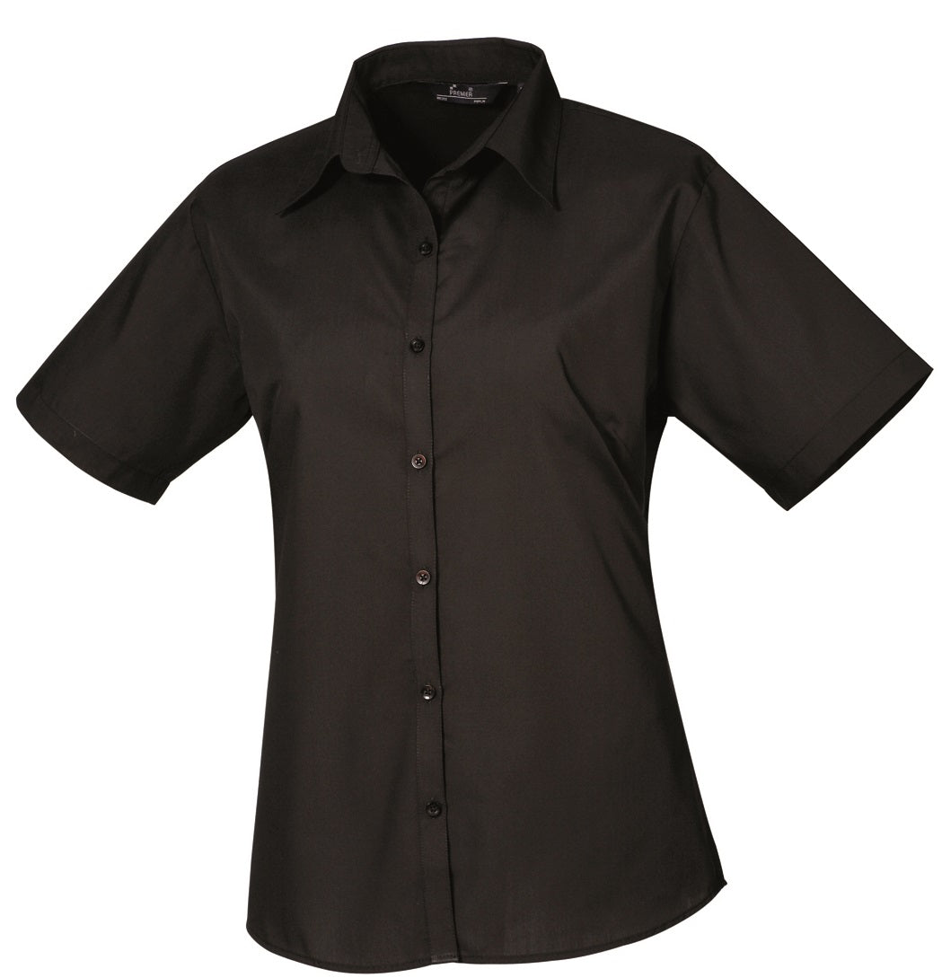 WOMEN'S SHORT SLEEVE FITTED STYLE POPLIN SHIRT