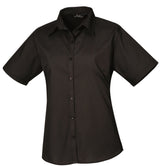 WOMEN'S SHORT SLEEVE FITTED STYLE POPLIN SHIRT