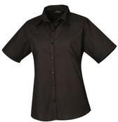 WOMEN'S SHORT SLEEVE FITTED STYLE POPLIN SHIRT