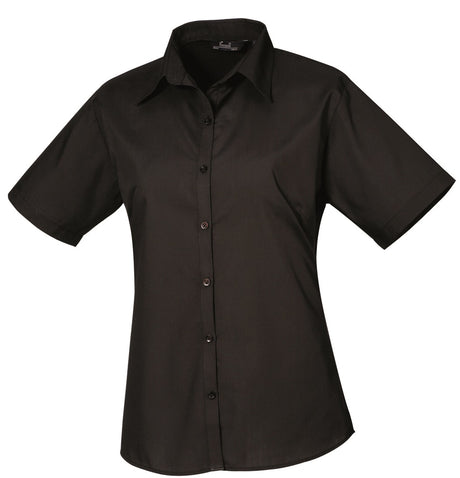 WOMEN'S SHORT SLEEVE FITTED STYLE POPLIN SHIRT