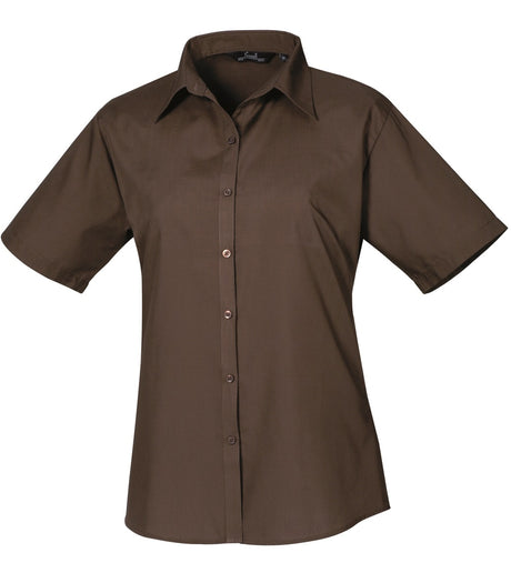 WOMEN'S SHORT SLEEVE FITTED STYLE POPLIN SHIRT