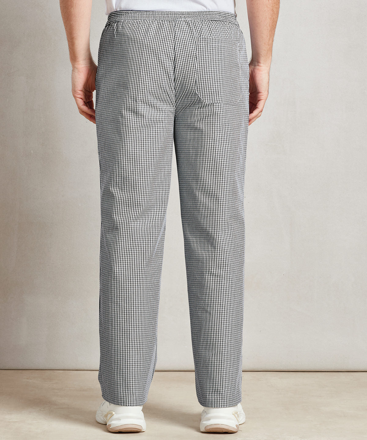 BLACK & WHITE CHECK CHEF'S TROUSER WITH ELASTIC WAIST