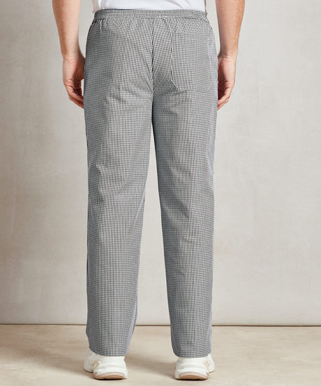 BLACK & WHITE CHECK CHEF'S TROUSER WITH ELASTIC WAIST
