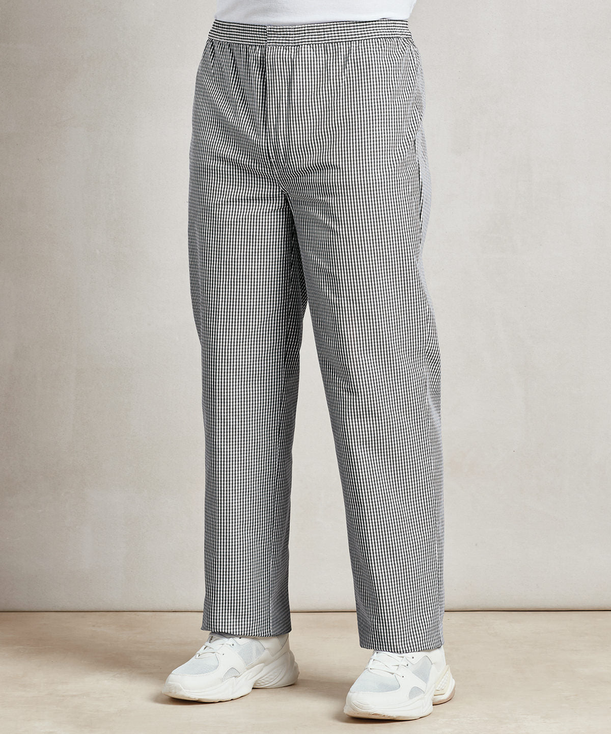 BLACK & WHITE CHECK CHEF'S TROUSER WITH ELASTIC WAIST