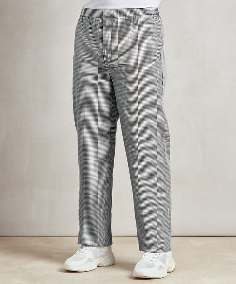 BLACK & WHITE CHECK CHEF'S TROUSER WITH ELASTIC WAIST