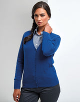 Woman Wearing A Red Cotton Rich Knitted Cardigan