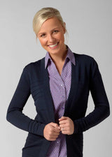 RACHEL CARDIGAN WITH A HORIZONTAL RIB DESIGN