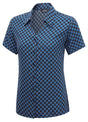 Navy Tile Print Crepe Blouse
