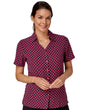 Woman In Red Tile Print Crepe Blouse