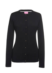 Women's Black Crew Neck Cardigan