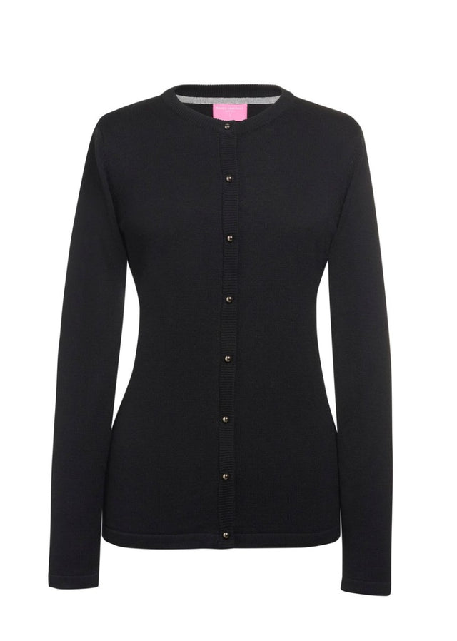 Women's Black Crew Neck Cardigan