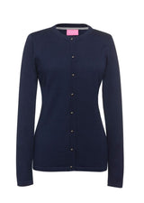Navy Blue Women's Crew Neck Cardigan
