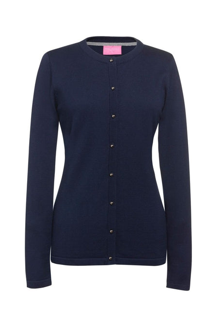 Navy Blue Women's Crew Neck Cardigan