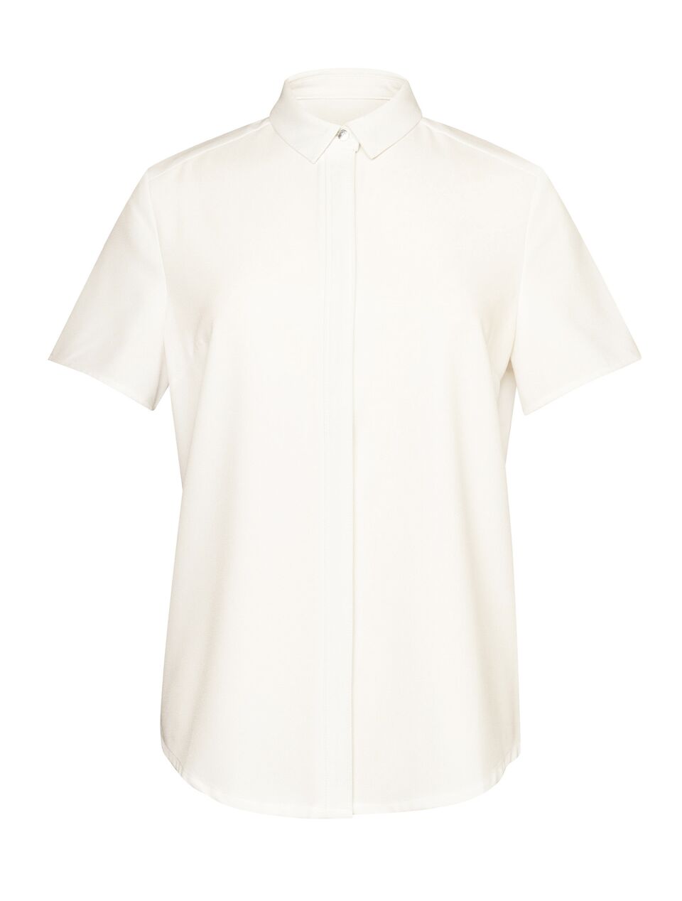 White Crepe De Chine Easy Care Blouse