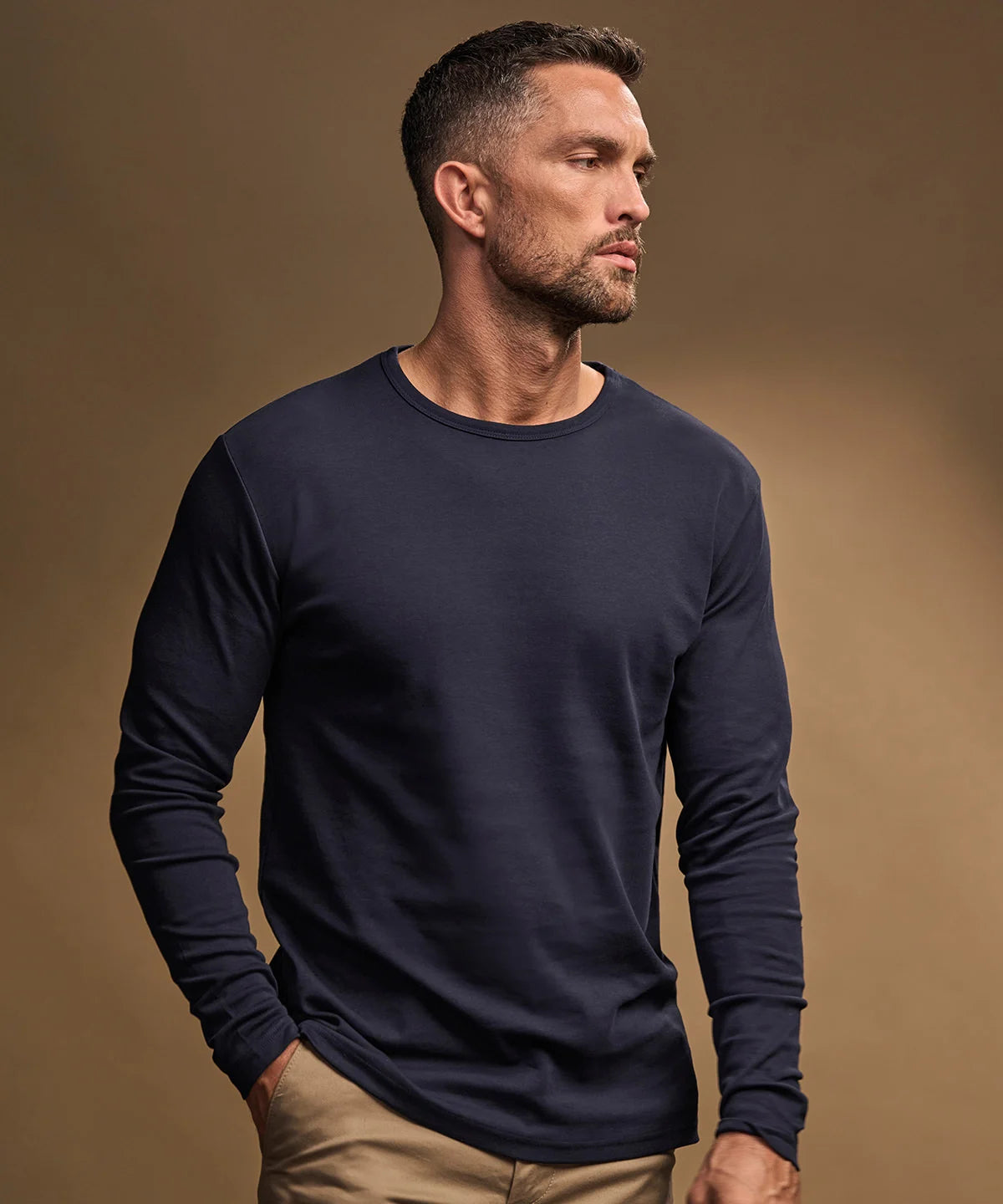 MEN'S LUXURY LONG-SLEEVE ORGANIC COTTON T-SHIRT