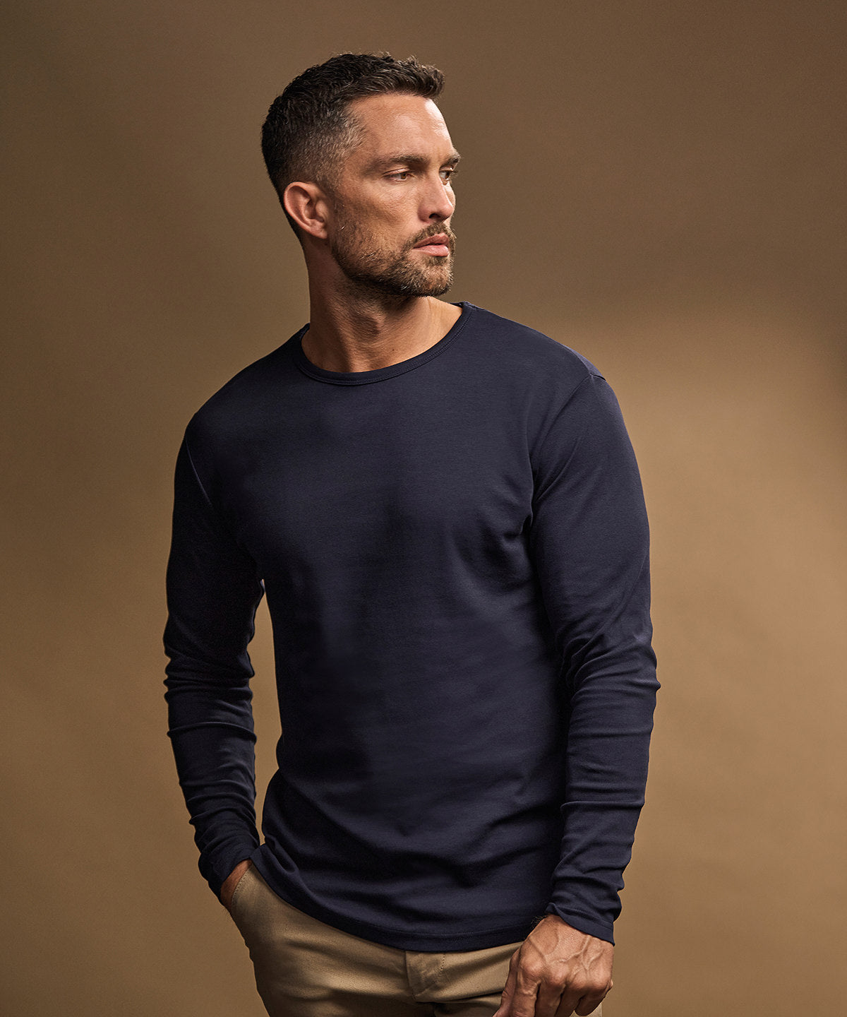 MEN'S LUXURY LONG-SLEEVE ORGANIC COTTON T-SHIRT